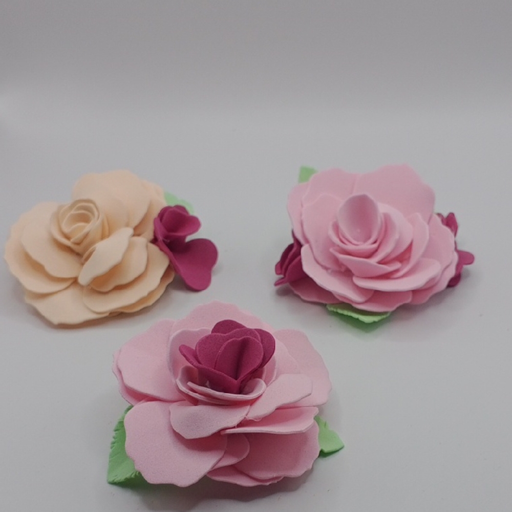 Pink and Cream Floral Hair Accessories Set